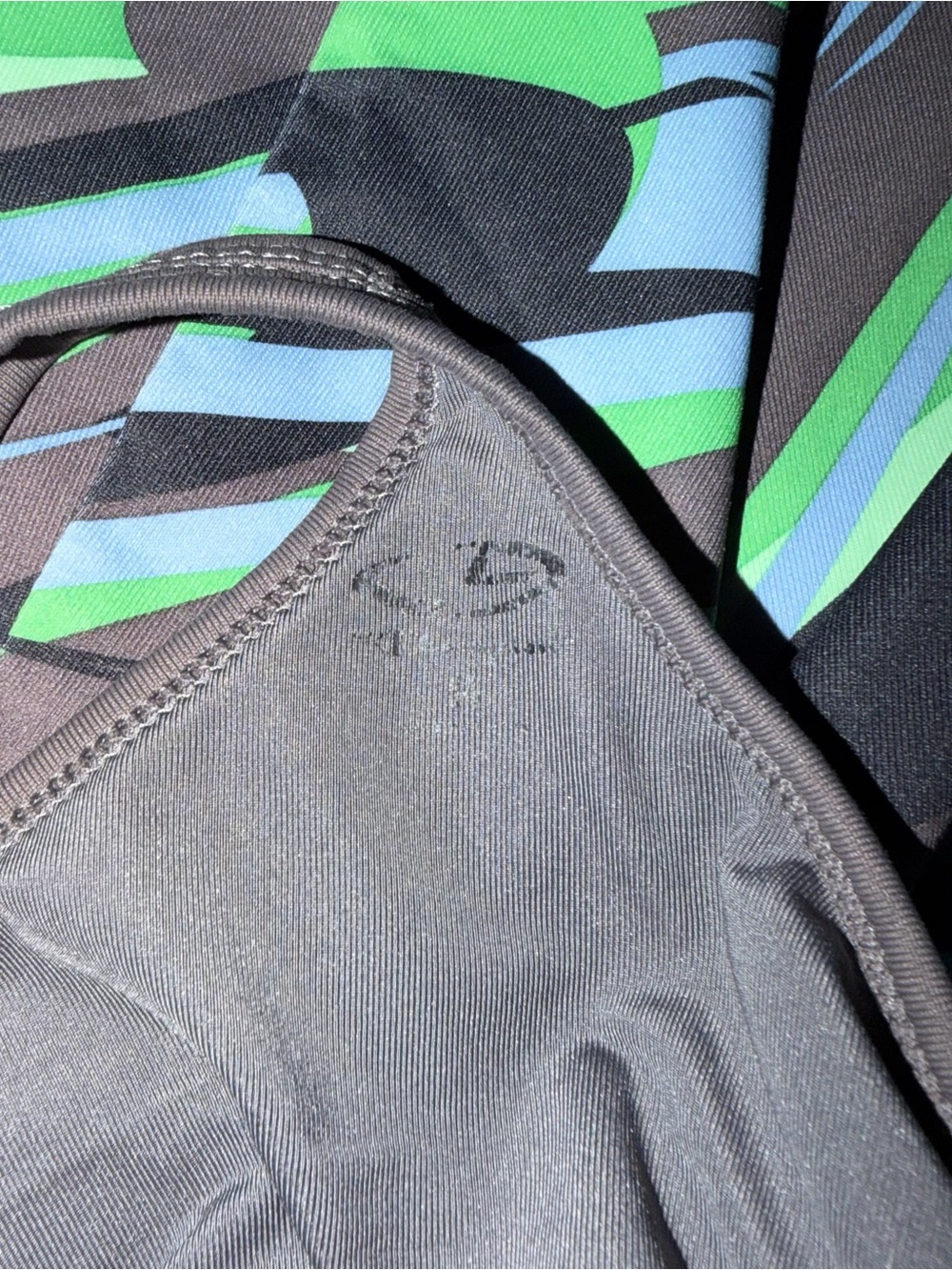 Women’s Green & Blue Patterned Racerback Tank Top - Picture 5 of 6